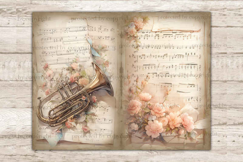 music-vintage-sheet-junk-journal-pages