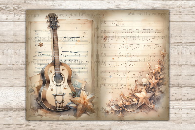 music-vintage-sheet-junk-journal-pages