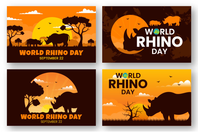 13-world-rhino-day-vector-illustration