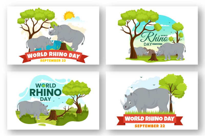 13-world-rhino-day-vector-illustration