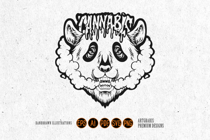 smoky-zombie-panda-smoking-cannabis-silhouette