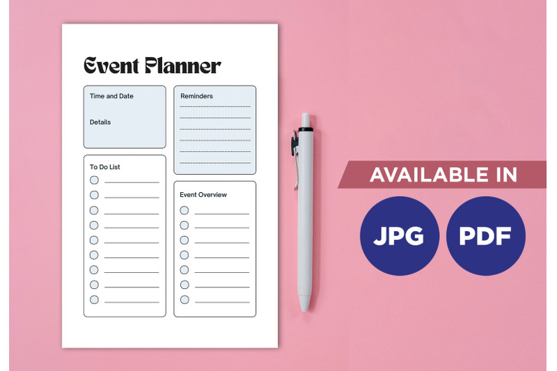 event-planner-printable-planifier-digital-template-art