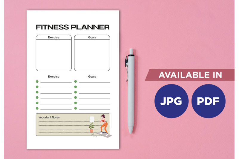 fitness-planner-printable-planifier-digital-template-art