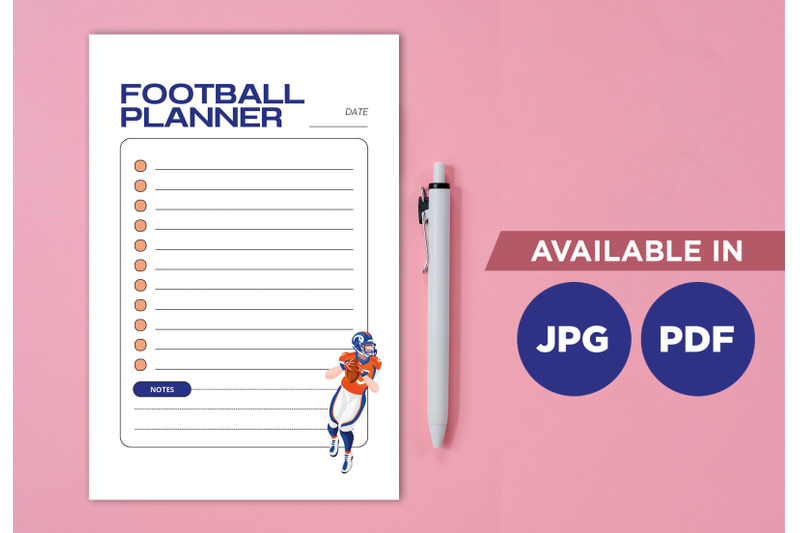 football-planner-printable-planifier-digital-template-art