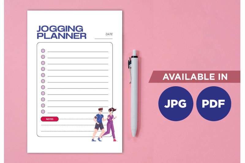 jogging-planner-printable-planifier-digital-template-art