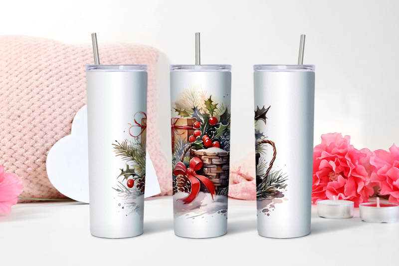 christmas-watercolor-flowers-sublimation-tumbler-wrap