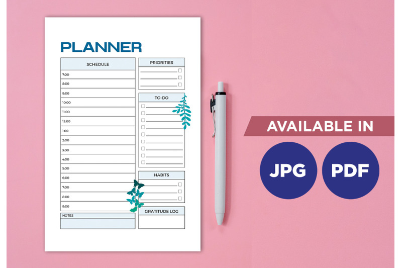 hourly-planner-printable-planifier-digital-template-art