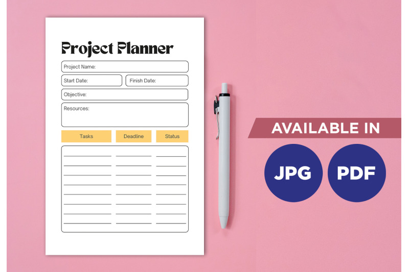 project-planner-printable-planifier-digital-template-art