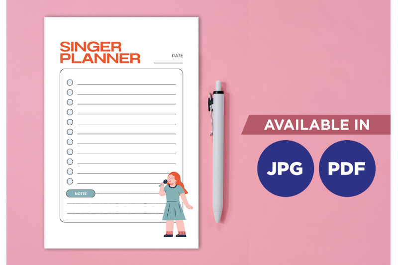 singer-planner-printable-planifier-digital-template-art