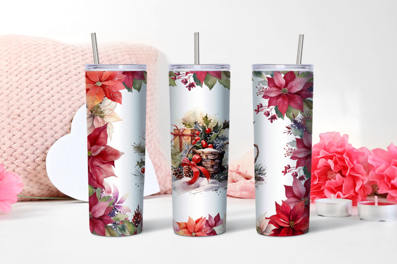 christmas-watercolor-flowers-sublimation-tumbler-wrap