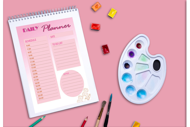 pink-daily-planner-printable-planifier-digital-template-art