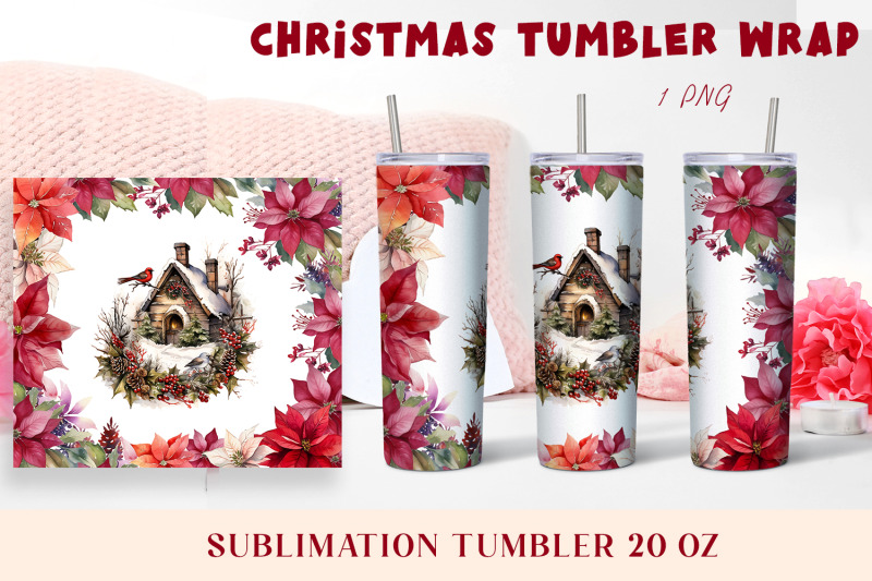 christmas-watercolor-flowers-sublimation-tumbler-wrap