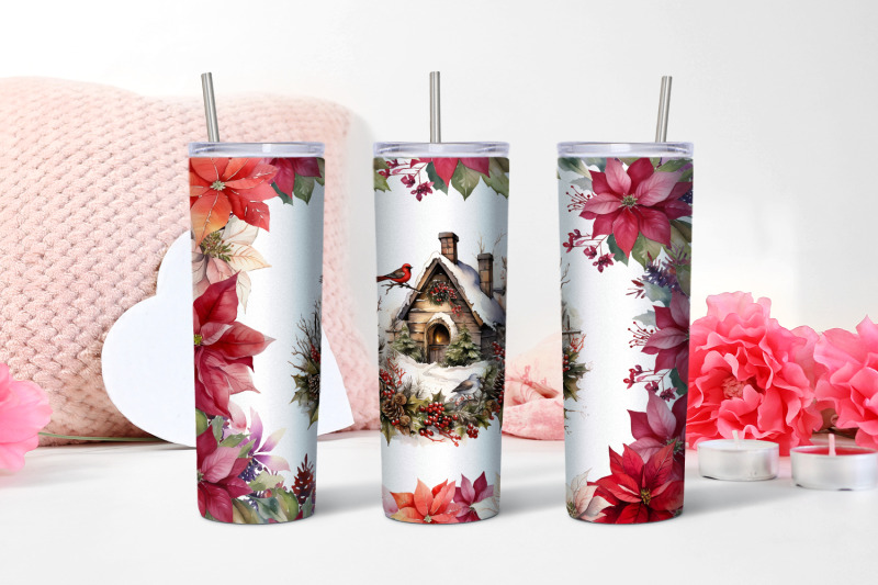 christmas-watercolor-flowers-sublimation-tumbler-wrap