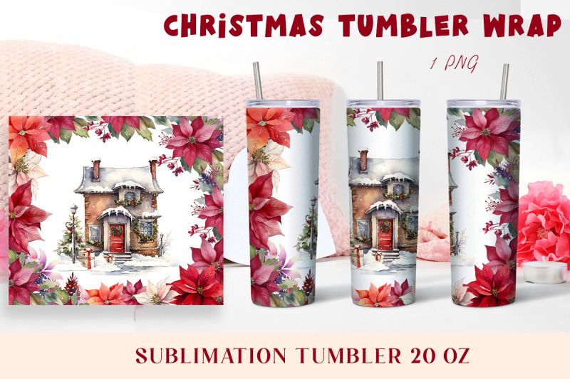 christmas-watercolor-flowers-haus-sublimation-tumbler-wrap