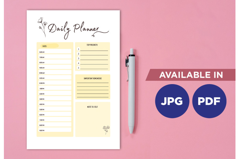 daily-planner-printable-planifier-digital-template-art