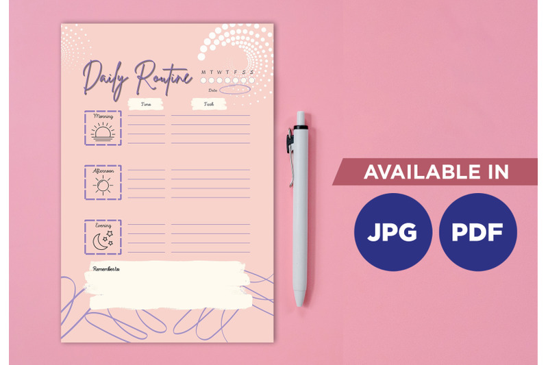 daily-routine-planner-printable-planifier-digital-template-art