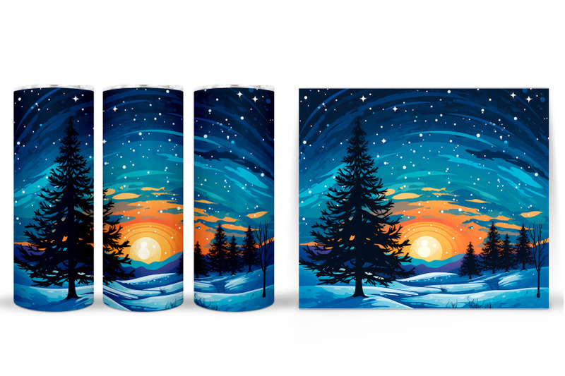 winter-tumbler-sublimation-christmas-tree-tumbler-wrap