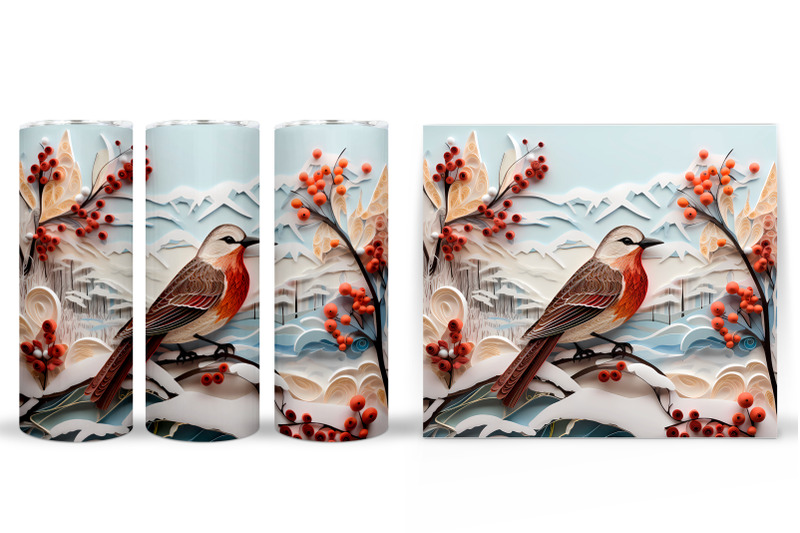 bird-tumbler-sublimation-winter-tumbler-wrap-sublimation