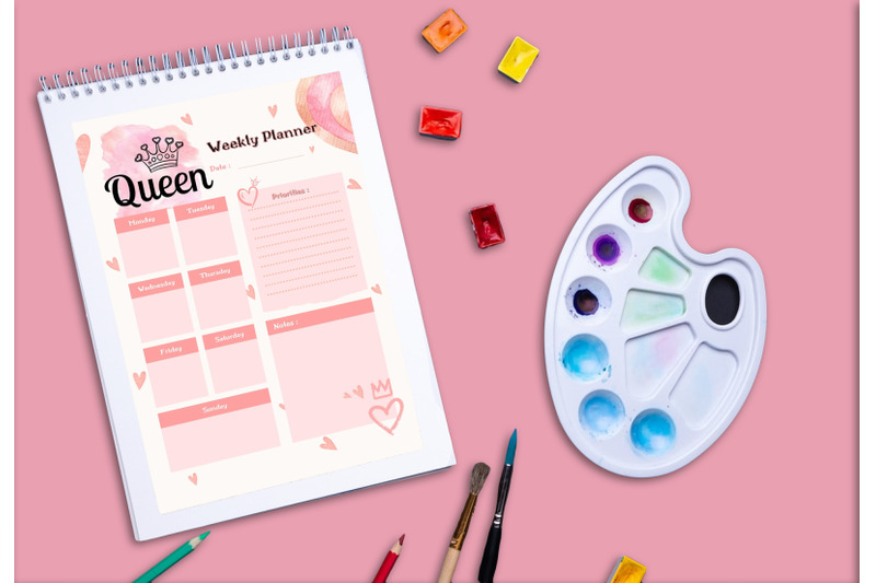 queen-planner-printable-template-paper-sheet