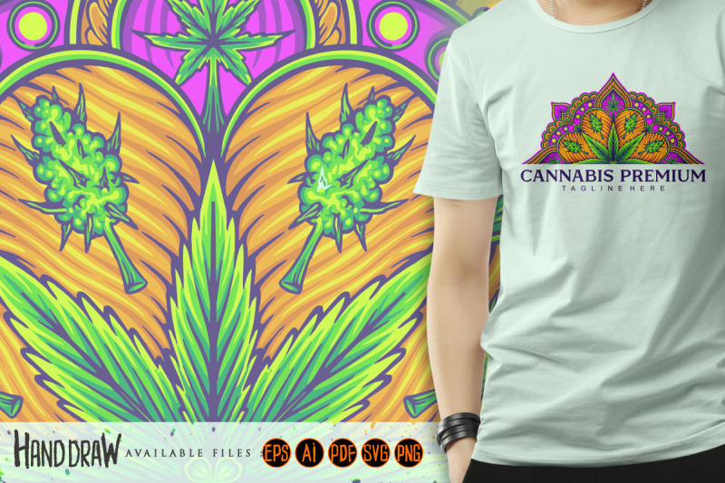 mandala-cannabis-ornament-middle-eastern-geometry