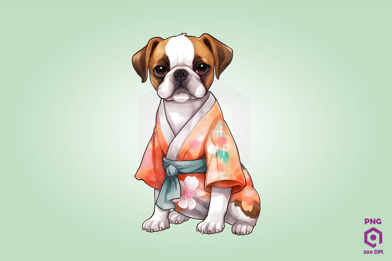 boxer-dog-in-kimono-png