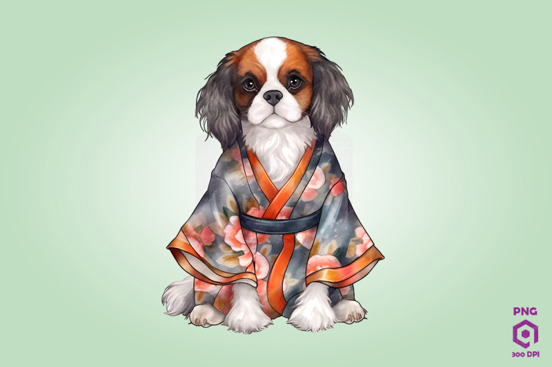 spaniel-dog-in-kimono-png