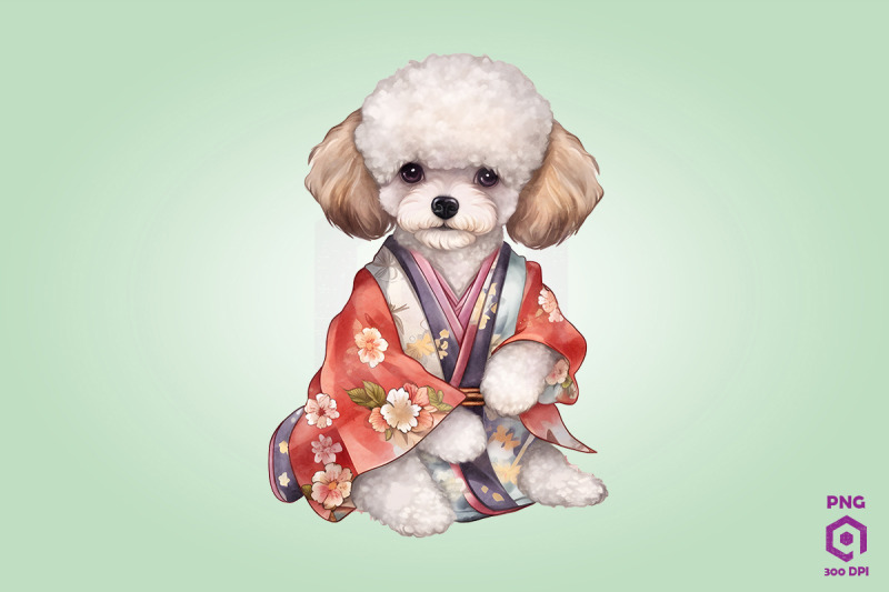 poodle-dog-in-kimono-png