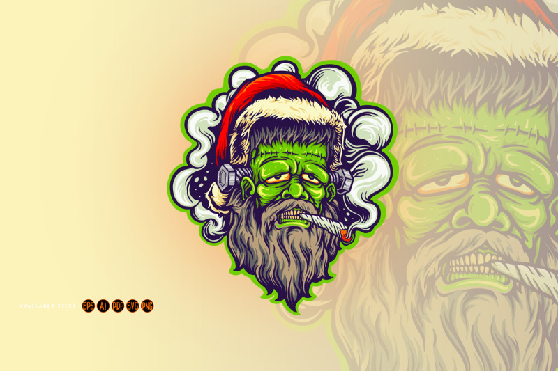 stoned-frankenstein-smoking-christmas-cannabis-joint