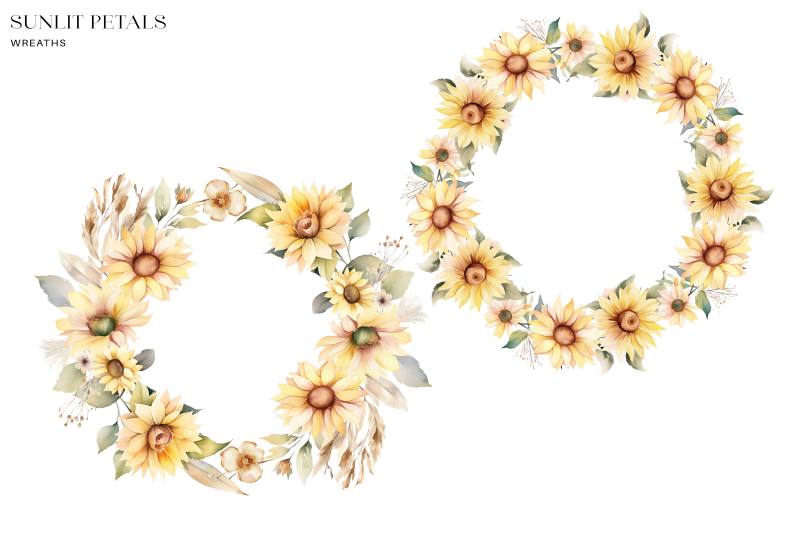 atercolor-sunflower-floral-clipart-set