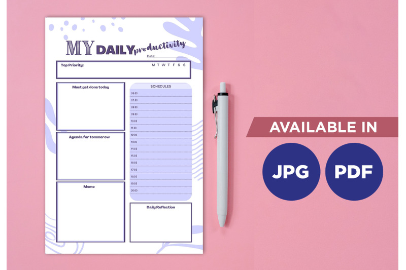 productivity-planner-printable-template-paper-sheet