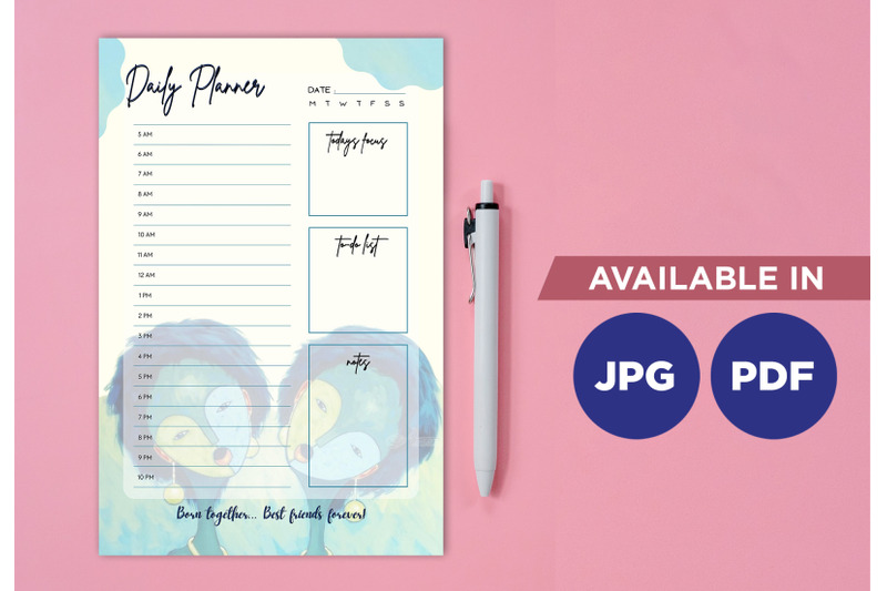 twins-planner-printable-template-paper-sheet