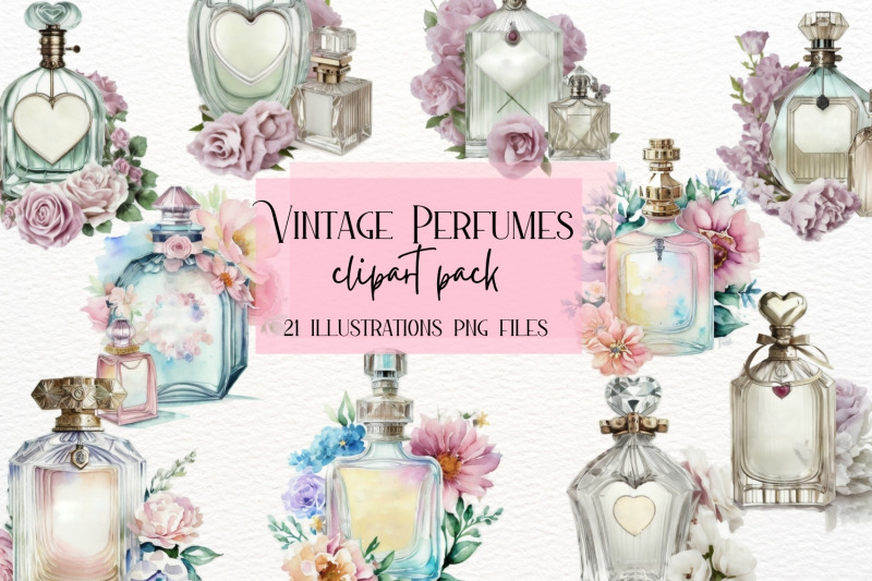 watercolor-vintage-perfume-bottles