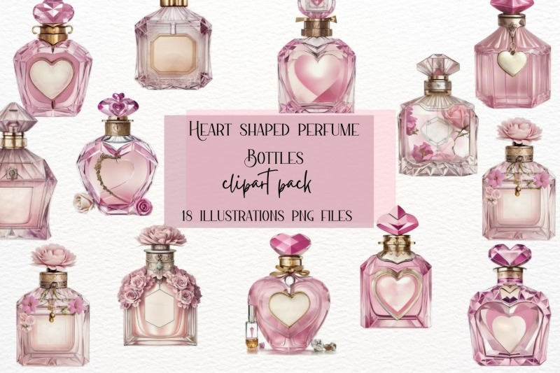 watercolor-heart-shaped-pink-perfume-bottles