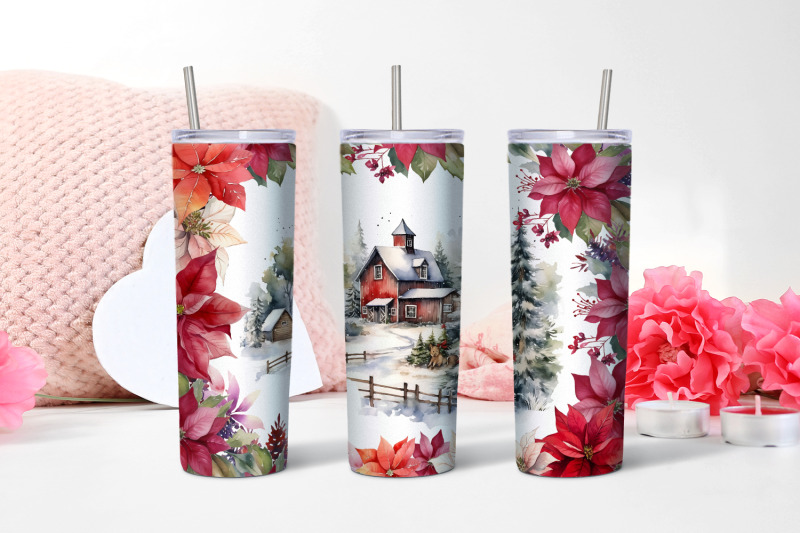 christmas-watercolor-flowers-haus-sublimation-tumbler-wrap