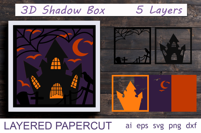 halloween-shadow-box-svg-3d-layered-haunted-house