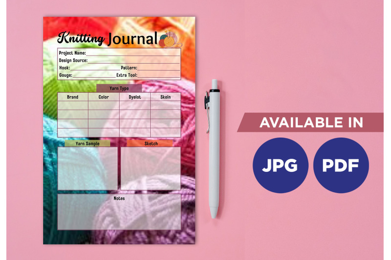 knitting-journal-planner-printable-template-paper-sheet