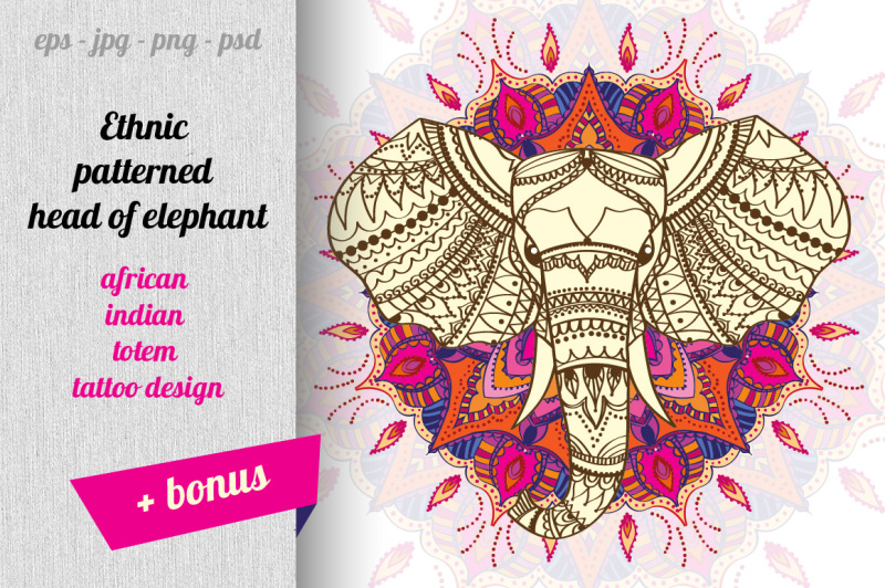 ethnic-patterned-head-of-elephant
