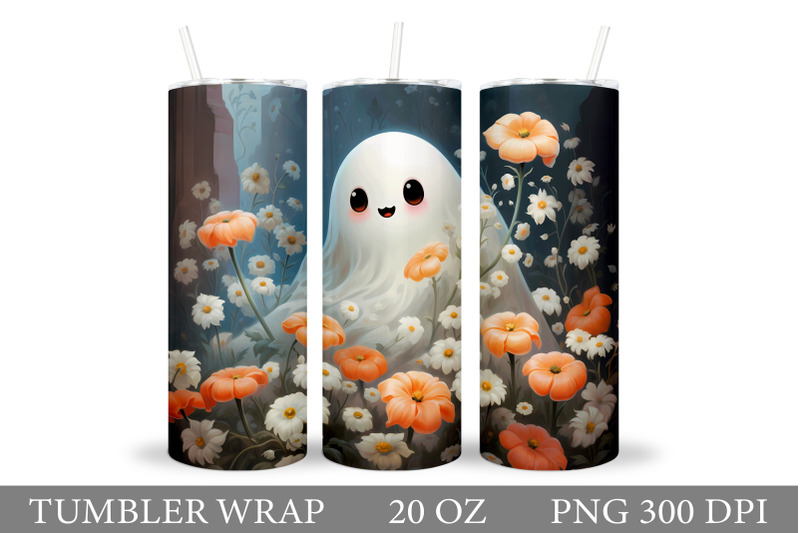 cute-ghost-tumbler-sublimation-ghost-flowers-tumbler-design