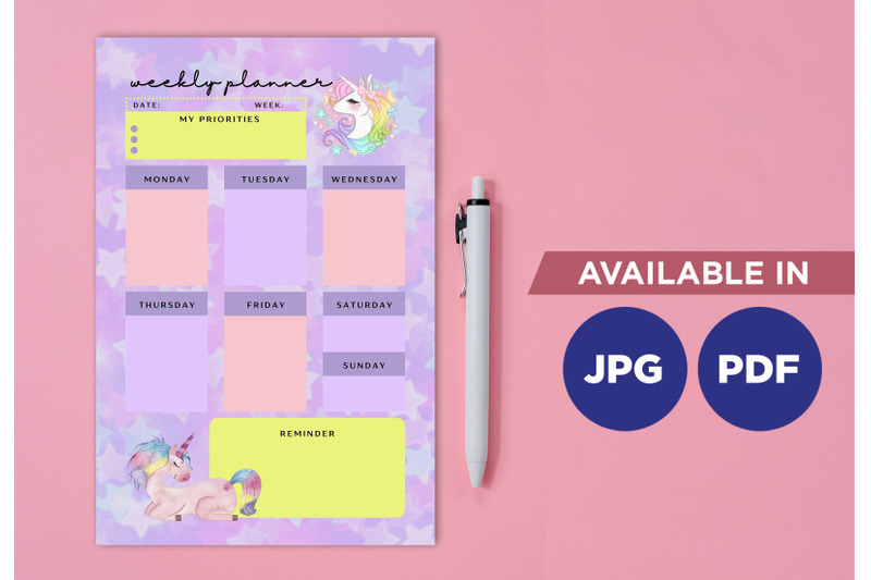 unicorn-planner-printable-template-paper-sheet