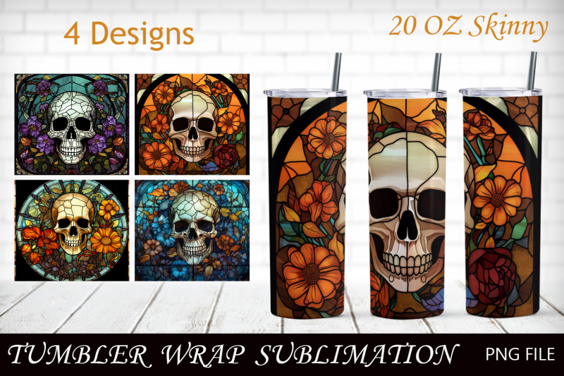 halloween-tumbler-wrap-with-skull-sublimation
