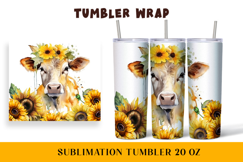 watercolor-wrapper-for-a-cow-in-sunflowers