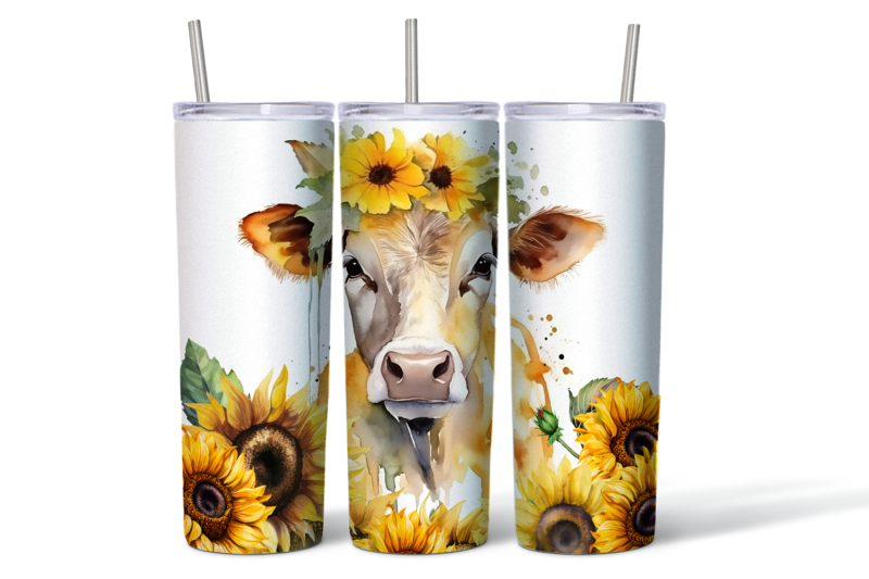 watercolor-wrapper-for-a-cow-in-sunflowers