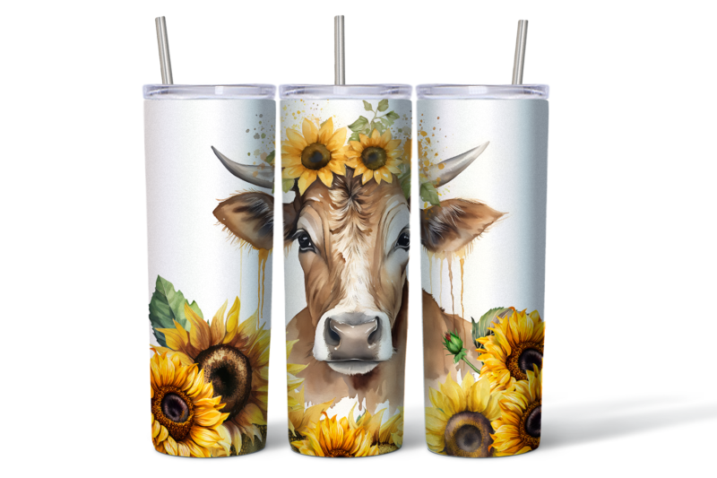 watercolor-wrapper-for-a-cow-in-sunflowers