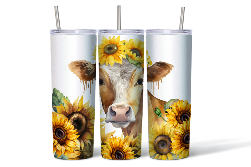 watercolor-wrapper-for-a-cow-in-sunflowers