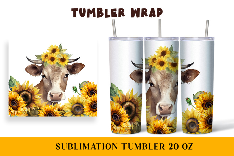 watercolor-wrapper-for-a-cow-in-sunflowers