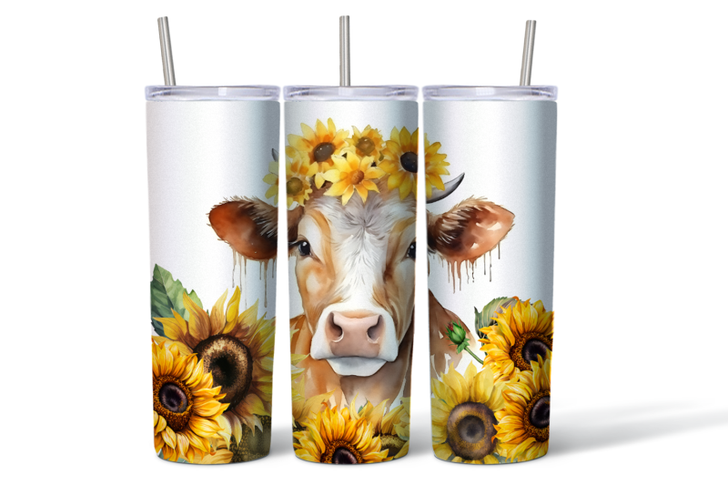 watercolor-wrapper-for-a-cow-in-sunflowers