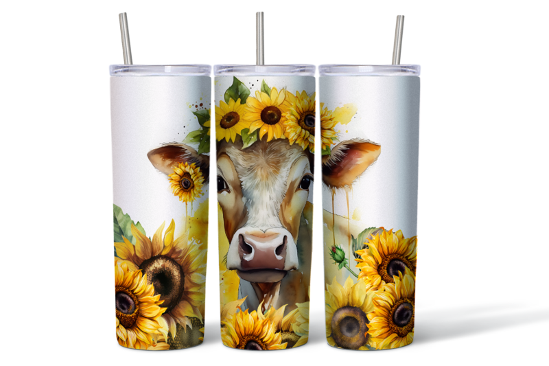 watercolor-wrapper-for-a-cow-in-sunflowers