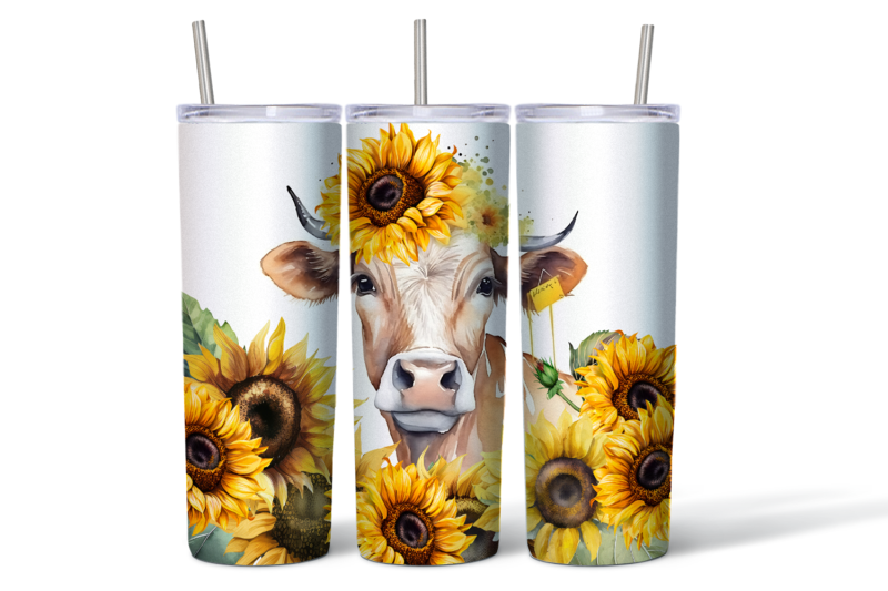 watercolor-wrapper-for-a-cow-in-sunflowers