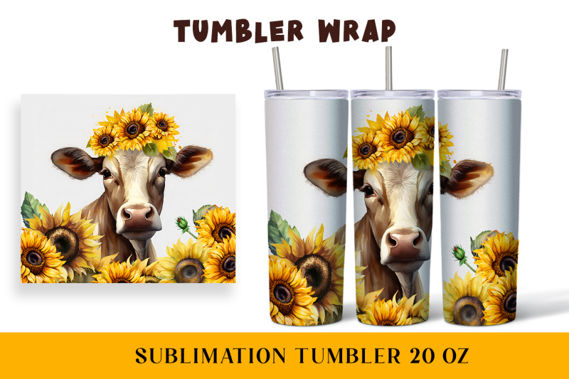 watercolor-wrapper-for-a-cow-in-sunflowers