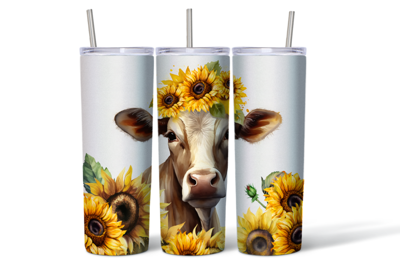 watercolor-wrapper-for-a-cow-in-sunflowers